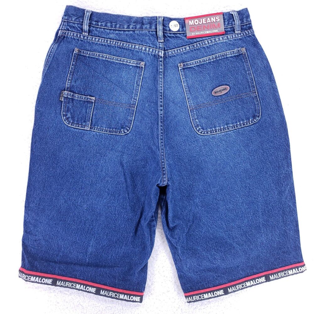 MOJEANS Shorts Denim Cotton Men SZ 36 Blue Straight VTG Carpenter Baggy 90s Y2K
